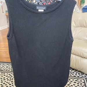 Entitled black sleeveless sweater Large